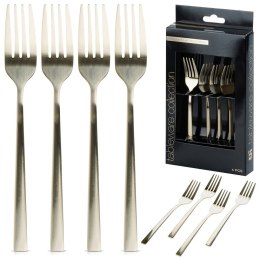 WIDELCZYKI DESEROWE DO CIASTA PRZEKĄSEK STALOWE ZŁOTE 4-ELE SATYNOWE EXCELLENT HOUSEWARE 139745