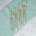 WIDELCZYKI DESEROWE DO CIASTA PRZEKĄSEK STALOWE ZŁOTE 4-ELE SATYNOWE EXCELLENT HOUSEWARE 139745