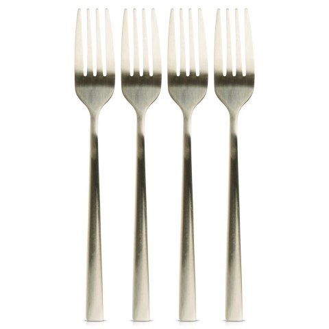 WIDELCZYKI DESEROWE DO CIASTA PRZEKĄSEK STALOWE ZŁOTE 4-ELE SATYNOWE EXCELLENT HOUSEWARE 139745