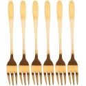 WIDELCZYKI DESEROWE DO CIASTA PRZEKĄSEK STALOWE ZŁOTE 6-ELE EXCELLENT HOUSEWARE 139007