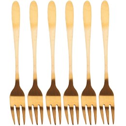 WIDELCZYKI DESEROWE DO CIASTA PRZEKĄSEK STALOWE ZŁOTE 6-ELE EXCELLENT HOUSEWARE 139007