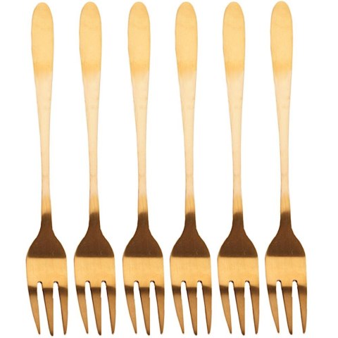 WIDELCZYKI DESEROWE DO CIASTA PRZEKĄSEK STALOWE ZŁOTE 6-ELE EXCELLENT HOUSEWARE 139007