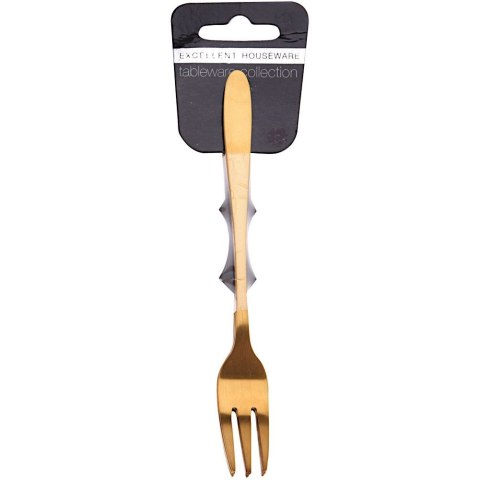 WIDELCZYKI DESEROWE DO CIASTA PRZEKĄSEK STALOWE ZŁOTE 6-ELE EXCELLENT HOUSEWARE 139007