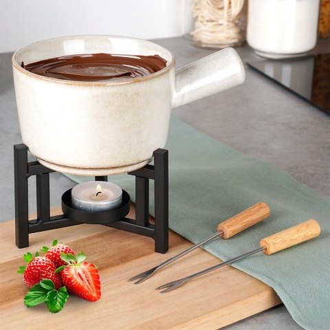 ZESTAW DO FONDUE PORCELANOWY KUBEK 450 ML 4 ELEMENTY EXCELLENT HOUSEWARE 259693