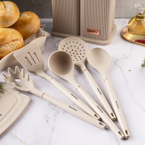 ZESTAW NOŻY KUCHENNYCH W BLOKU Z PRZYBORAMI KUCHENNYMI I DESKĄ DO KROJENIA 12-ELE KLAUSBERG KB-7935