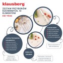 ZESTAW NOŻY KUCHENNYCH W BLOKU Z PRZYBORAMI KUCHENNYMI I DESKĄ DO KROJENIA 12-ELE KLAUSBERG KB-7935