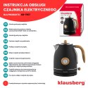 CZAJNIK ELEKTRYCZNY Z TERMOMETREM STAL NIERDZEWNA 1.7L 2200W KLAUSBERG KB-7907 CZARNY
