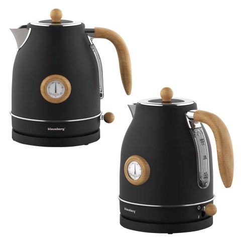 CZAJNIK ELEKTRYCZNY Z TERMOMETREM STAL NIERDZEWNA 1.7L 2200W KLAUSBERG KB-7907 CZARNY