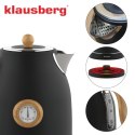 CZAJNIK ELEKTRYCZNY Z TERMOMETREM STAL NIERDZEWNA 1.7L 2200W KLAUSBERG KB-7907 CZARNY