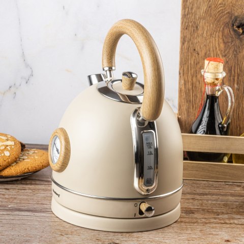 CZAJNIK ELEKTRYCZNY Z TERMOMETREM STAL NIERDZEWNA 1.8L 2200W KLAUSBERG KB-7905 BEŻOWY