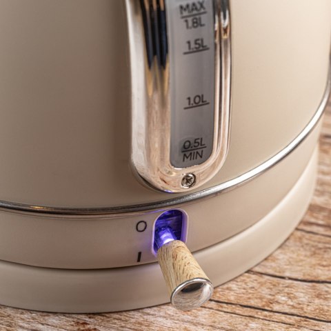 CZAJNIK ELEKTRYCZNY Z TERMOMETREM STAL NIERDZEWNA 1.8L 2200W KLAUSBERG KB-7905 BEŻOWY