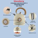 CZAJNIK ELEKTRYCZNY Z TERMOMETREM STAL NIERDZEWNA 1.8L 2200W KLAUSBERG KB-7905 BEŻOWY