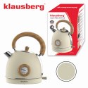 CZAJNIK ELEKTRYCZNY Z TERMOMETREM STAL NIERDZEWNA 1.8L 2200W KLAUSBERG KB-7905 BEŻOWY