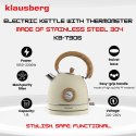 CZAJNIK ELEKTRYCZNY Z TERMOMETREM STAL NIERDZEWNA 1.8L 2200W KLAUSBERG KB-7905 BEŻOWY