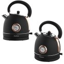 CZAJNIK ELEKTRYCZNY Z TERMOMETREM STAL NIERDZEWNA 1.8L 2200W KLAUSBERG KB-7905 CZARNY/ROSE GOLD