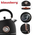 CZAJNIK ELEKTRYCZNY Z TERMOMETREM STAL NIERDZEWNA 1.8L 2200W KLAUSBERG KB-7905 CZARNY/ROSE GOLD