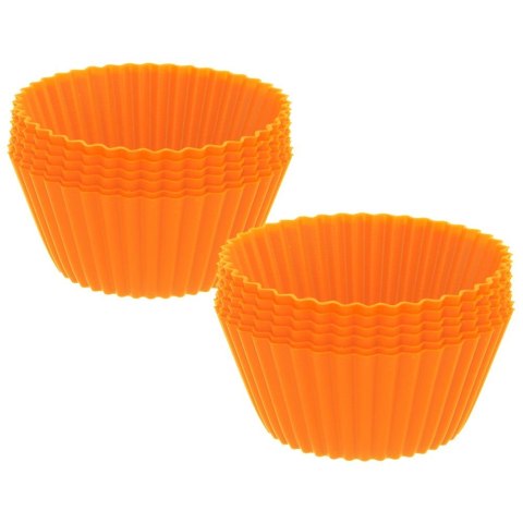 FOREMKI DO MUFFINEK NA BABECZKI MUFFINKI PAPILOTKI SILIKONOWE BRĄZOWE 12 SZTUK 5.5CM ORION 151758