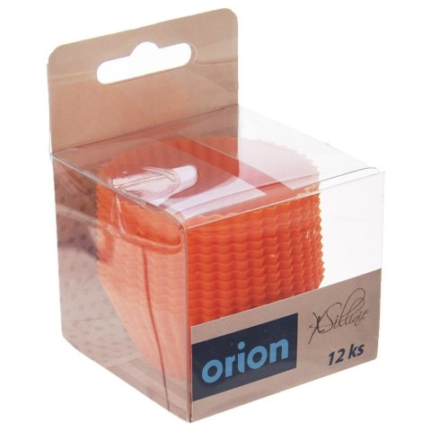 FOREMKI DO MUFFINEK NA BABECZKI MUFFINKI PAPILOTKI SILIKONOWE BRĄZOWE 12 SZTUK 5.5CM ORION 151758