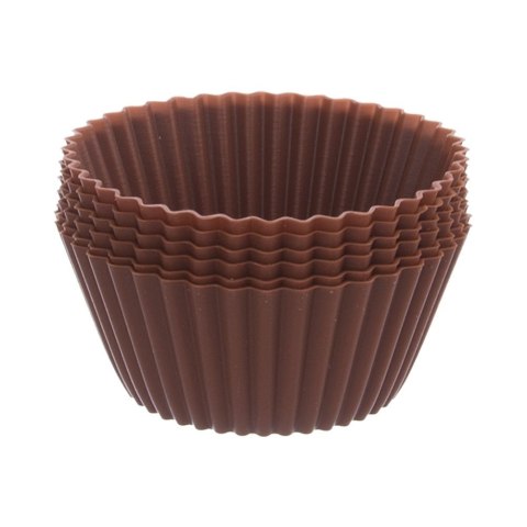 FOREMKI DO MUFFINEK NA BABECZKI MUFFINKI PAPILOTKI SILIKONOWE BRĄZOWE 6 SZTUK 5.5CM ORION 151740