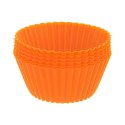 FOREMKI DO MUFFINEK NA BABECZKI MUFFINKI PAPILOTKI SILIKONOWE POMARAŃCZOWE 6 SZTUK 5.5CM ORION 151741
