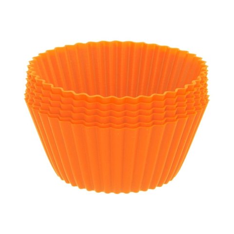FOREMKI DO MUFFINEK NA BABECZKI MUFFINKI PAPILOTKI SILIKONOWE POMARAŃCZOWE 6 SZTUK 5.5CM ORION 151741