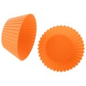 FOREMKI DO MUFFINEK NA BABECZKI MUFFINKI PAPILOTKI SILIKONOWE POMARAŃCZOWE 6 SZTUK 5.5CM ORION 151741