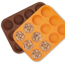 FORMA DO PIECZENIA 12 MUFFINEK BABECZEK BABECZKI SILIKONOWA BRĄZOWA SILLINIE ORION 151718