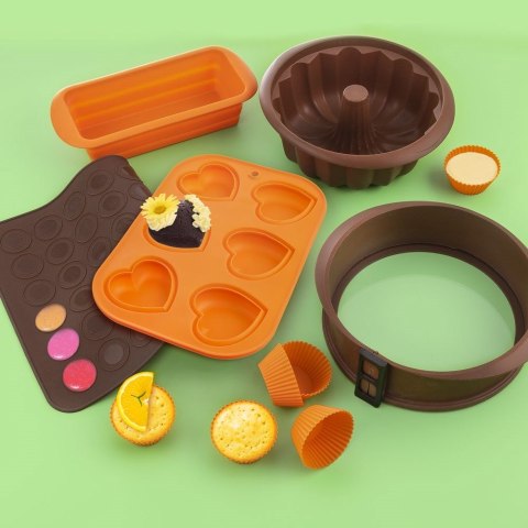 FORMA DO PIECZENIA 6 MUFFINEK BABECZEK BABECZKI SILIKONOWA POMARAŃCZOWA SILLINIE ORION 151743