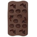 FORMA DO PIECZENIA CIASTEK I PRALIN PRALINEK SILIKONOWA BRĄZOWA JAJKA SILLINIE ORION 151748