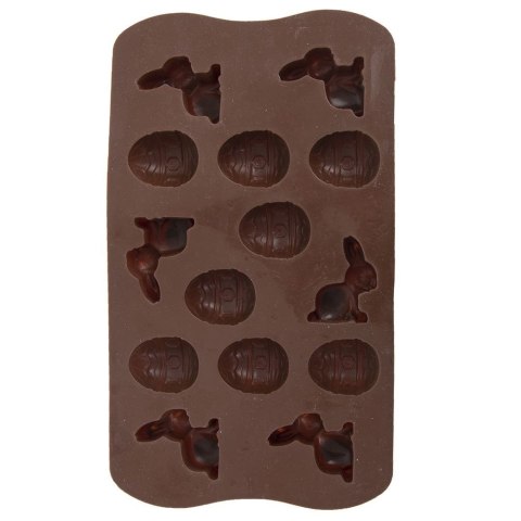 FORMA DO PIECZENIA CIASTEK I PRALIN PRALINEK SILIKONOWA BRĄZOWA JAJKA SILLINIE ORION 151748