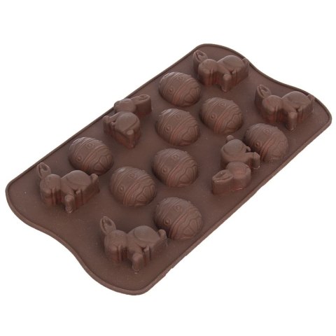 FORMA DO PIECZENIA CIASTEK I PRALIN PRALINEK SILIKONOWA BRĄZOWA JAJKA SILLINIE ORION 151748