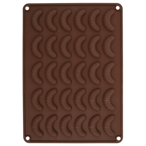 FORMA DO PIECZENIA CIASTEK MINI ROGALIKÓW SILIKONOWA BRĄZOWA ROGALIKI SILLINIE ORION 151761