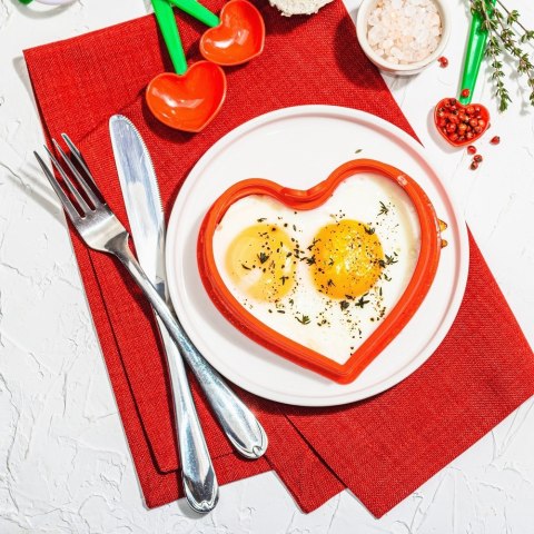 FORMA DO SMAŻENIA JAJEK NALEŚNIKÓW PANCAKE SILIKONOWA POMARAŃCZOWA SERCE SILLINIE ORION 151717