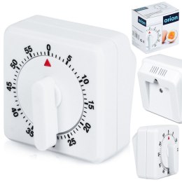 MINUTNIK KUCHENNY MECHANICZNY RĘCZNY TIMER 0-60MIN BIAŁY ORION 130739