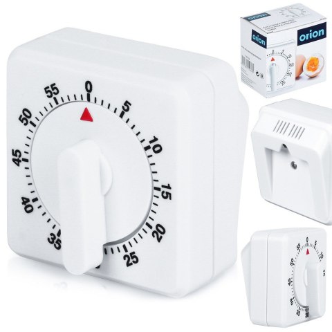 MINUTNIK KUCHENNY MECHANICZNY RĘCZNY TIMER 0-60MIN BIAŁY ORION 130739