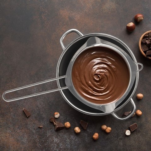 MISKA DO ROZTAPIANIA CZEKOLADY I WOSKU METALOWA STALOWA 260ML ORION 126114