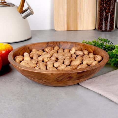 MISKA DREWNIANA DO SERWOWANIA PRZEKĄSEK CHIPSÓW 25.5CM 1.2L VILDE 259652