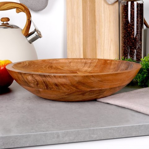 MISKA DREWNIANA DO SERWOWANIA PRZEKĄSEK CHIPSÓW 28CM 1.5L VILDE 259653