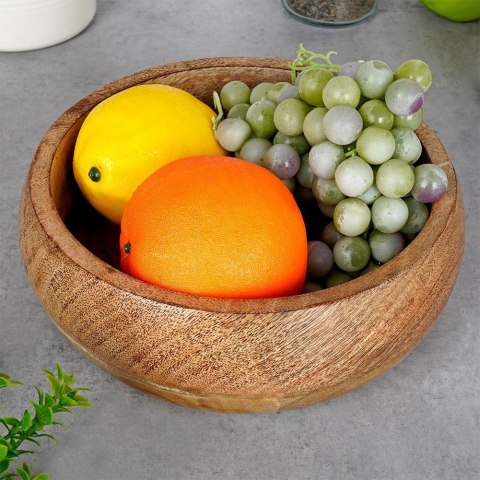 MISKA DREWNIANA DO SERWOWANIA PRZEKĄSEK CHIPSÓW KOSZYK NA OWOCE MANGO 18.5CM 900ML ORION 120285