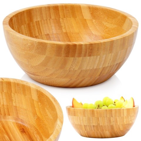 MISKA DREWNIANA DO SERWOWANIA PRZEKĄSEK SAŁATEK NA OWOCE 20CM 1.3L EXCELLENT HOUSEWARE 259698