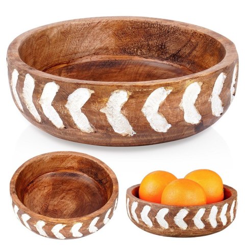 MISKA DREWNIANA DO SERWOWANIA PRZEKĄSEK SAŁATEK NA OWOCE 20CM 850ML VILDE 259688