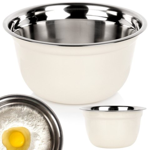 MISKA KUCHENNA METALOWA STALOWA BIAŁA 22CM 2.6L VILDE 259708