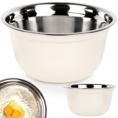 MISKA KUCHENNA METALOWA STALOWA BIAŁA 26CM 4.2L VILDE 259709