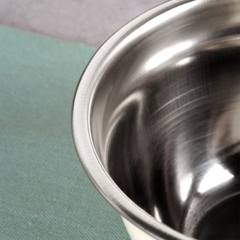 MISKA KUCHENNA METALOWA STALOWA BIAŁA MISECZKA MAŁA 14.5CM 700ML VILDE 259706