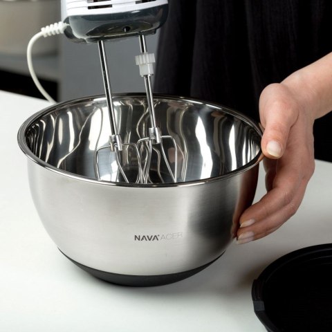 MISKA KUCHENNA METALOWA STALOWA Z POKRYWKĄ ANTYPOŚLIZGOWA ACER 29.5CM 8L NAVA 10-210-002