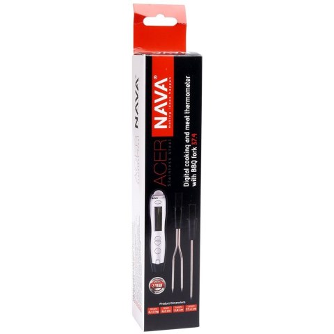 TERMOMETR KUCHENNY ELEKTRONICZNY Z WIDELCEM I SONDĄ DO MIĘSA TIMER ACER NAVA 10-274-041