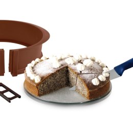 TORTOWNICA ROZPINANA SILIKONOWA OKRĄGŁA ZE SZKLANYM DNEM BRĄZOWA SILLINIE 23.5CM ORION 151751