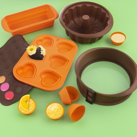 TORTOWNICA ROZPINANA SILIKONOWA OKRĄGŁA ZE SZKLANYM DNEM BRĄZOWA SILLINIE 23.5CM ORION 151751