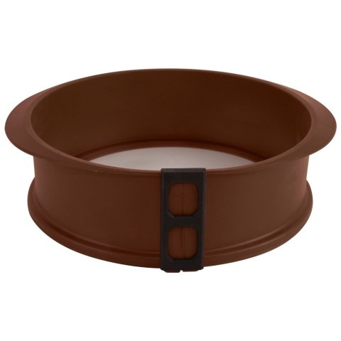 TORTOWNICA ROZPINANA SILIKONOWA OKRĄGŁA ZE SZKLANYM DNEM BRĄZOWA SILLINIE 23.5CM ORION 151751