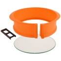 TORTOWNICA ROZPINANA SILIKONOWA OKRĄGŁA ZE SZKLANYM DNEM POMARAŃCZOWA SILLINIE 23.5CM ORION 151752